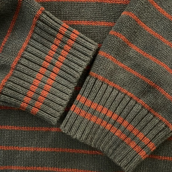 Nautica Navy Stripe V-Neck Pullover Sweater Thick 100% Cotton Long Sleeve Large - Picture 7 of 13